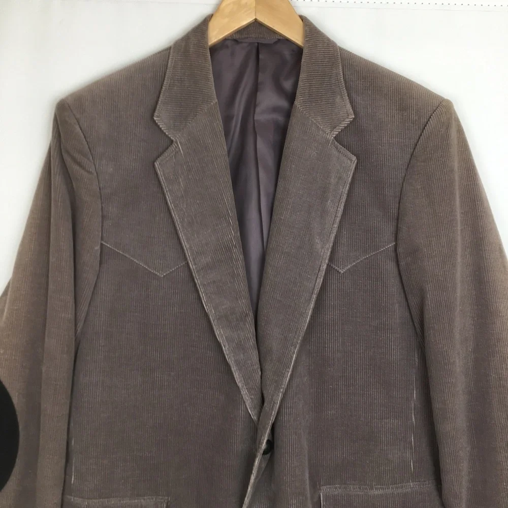 Circle S Dallas Texas Western Blazer Jacket Sport Coat Corduroy Elbow Patch 42L